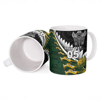 Custom Rugby New Zealand And South Africa Ceramic Mug Silver Fern With Springboks LT05 - Polynesian Pride