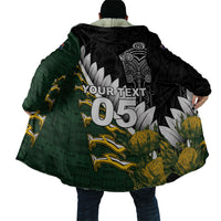 Custom Rugby New Zealand And South Africa Cloak Silver Fern With Springboks LT05 - Polynesian Pride
