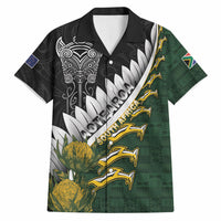 Custom Rugby New Zealand And South Africa Hawaiian Shirt Silver Fern With Springboks