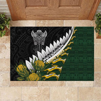 Rugby New Zealand And South Africa Rubber Doormat Silver Fern With Springboks