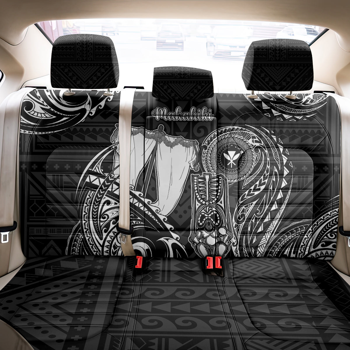 Hawaii Makahiki Season Back Car Seat Cover Akua Loa Polynesian Pattern