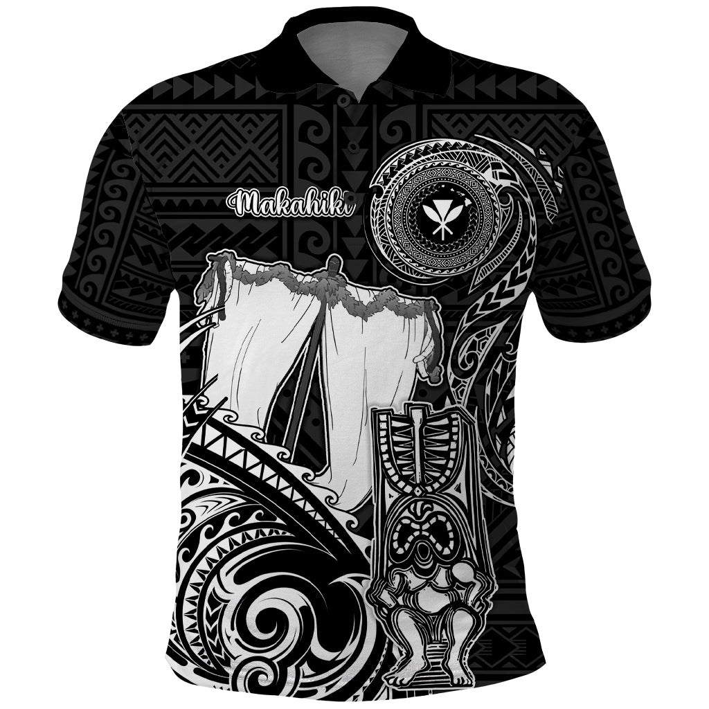 Personalized Hawaii Makahiki Season Polo Shirt Akua Loa Polynesian Pattern LT05 Black - Polynesian Pride