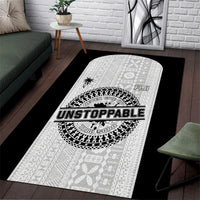 Fiji Obstacle Race 2023 Area Rug Never Give Up LT05 Black - Polynesian Pride