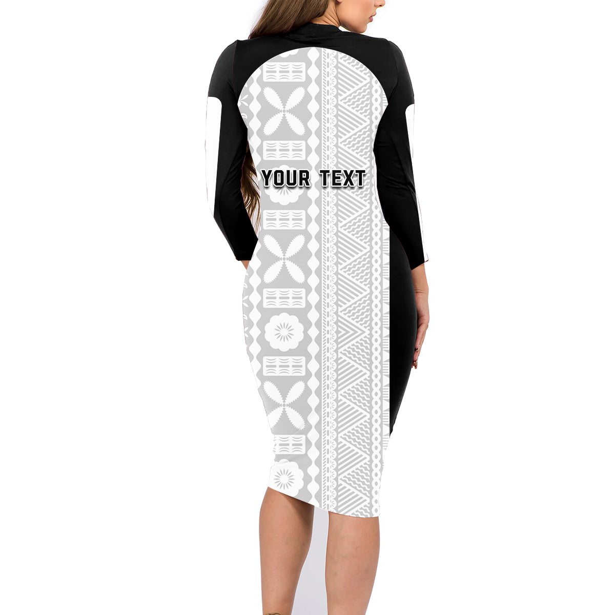 Personalized Fiji Obstacle Race 2023 Family Matching Long Sleeve Bodycon Dress and Hawaiian Shirt Never Give Up LT05 - Polynesian Pride