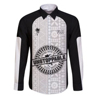 Personalized Fiji Obstacle Race 2023 Family Matching Off Shoulder Long Sleeve Dress and Hawaiian Shirt Never Give Up LT05 Dad's Shirt - Long Sleeve Black - Polynesian Pride