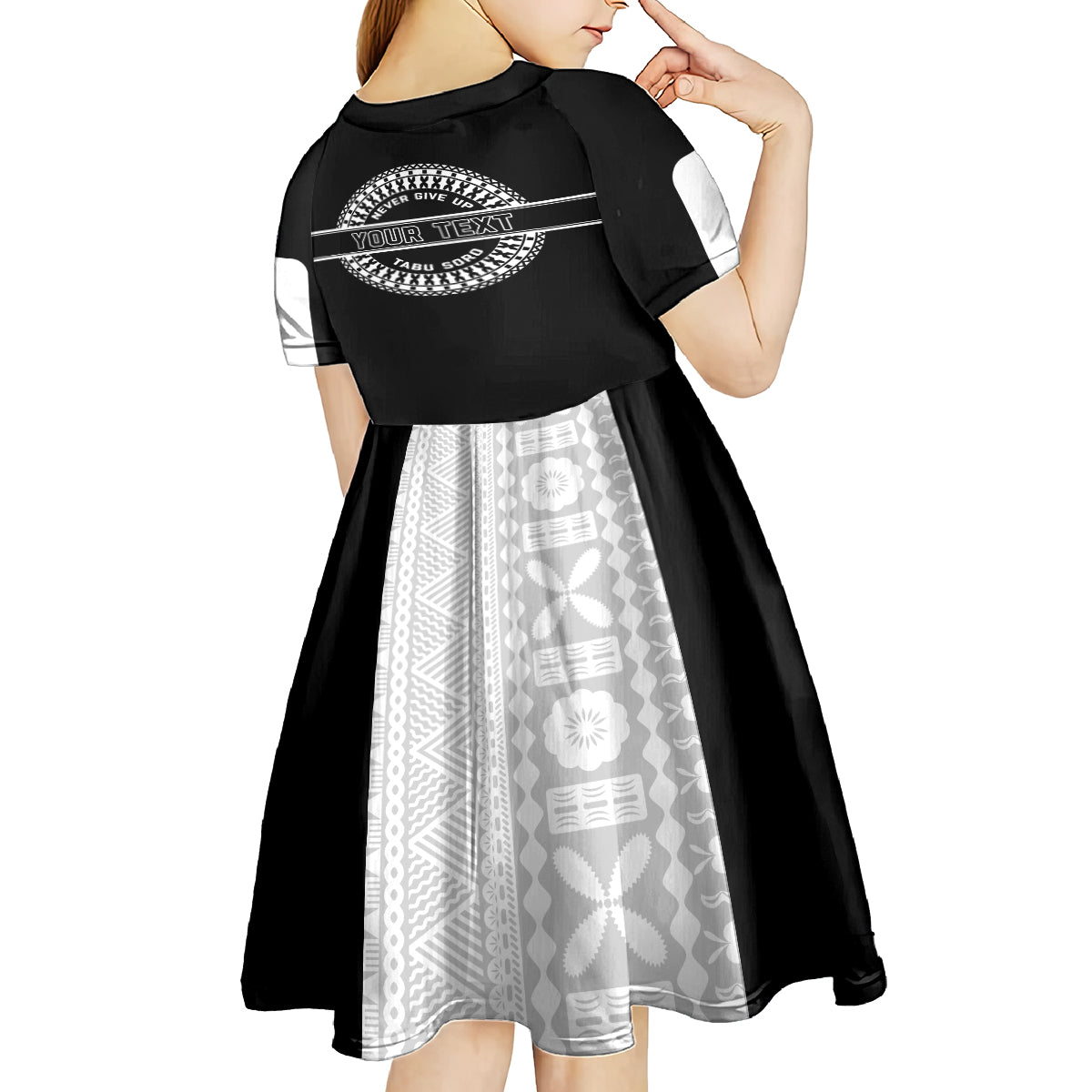 Personalized Fiji Obstacle Race 2023 Kid Short Sleeve Dress Never Give Up LT05 - Polynesian Pride