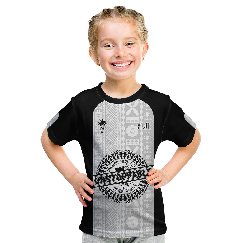 Personalized Fiji Obstacle Race 2023 Kid T Shirt Never Give Up LT05 Black - Polynesian Pride