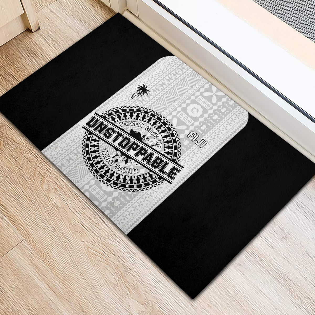 Fiji Obstacle Race 2023 Rubber Doormat Never Give Up LT05 - Polynesian Pride
