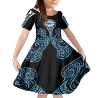Personalized Fiji Obstacle Race 2023 Kid Short Sleeve Dress Go Champion LT05 KID Blue - Polynesian Pride