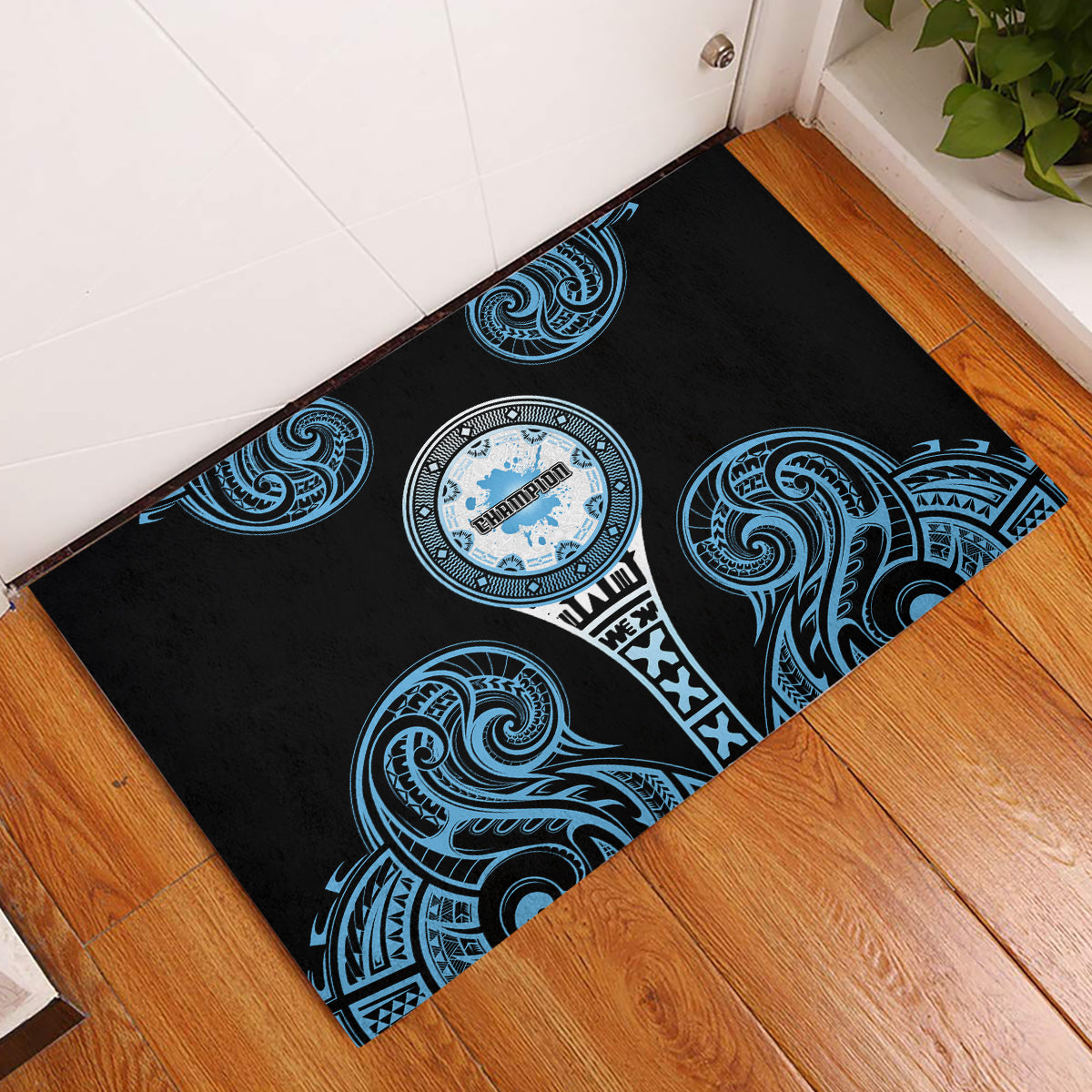 Fiji Obstacle Race 2023 Rubber Doormat Go Champion LT05 Blue - Polynesian Pride