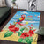 Hawaii Christmas Area Rug Funny Macaw Parrot Tropical Vibe