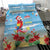 Hawaii Christmas Bedding Set Funny Macaw Parrot Tropical Vibe