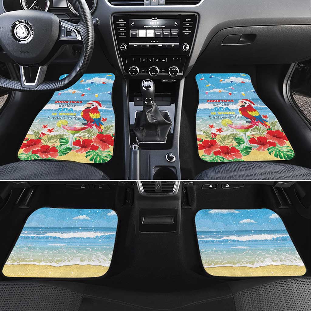 Hawaii Christmas Car Mats Funny Macaw Parrot Tropical Vibe