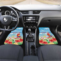 Hawaii Christmas Car Mats Funny Macaw Parrot Tropical Vibe