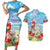 Hawaii Christmas Couples Matching Short Sleeve Bodycon Dress and Hawaiian Shirt Funny Macaw Parrot Tropical Vibe