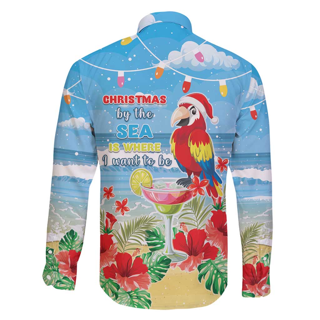 Hawaii Christmas Family Matching Long Sleeve Bodycon Dress and Hawaiian Shirt Funny Macaw Parrot Tropical Vibe