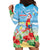 Hawaii Christmas Hoodie Dress Funny Macaw Parrot Tropical Vibe