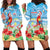 Hawaii Christmas Hoodie Dress Funny Macaw Parrot Tropical Vibe