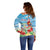 Hawaii Christmas Off Shoulder Sweater Funny Macaw Parrot Tropical Vibe