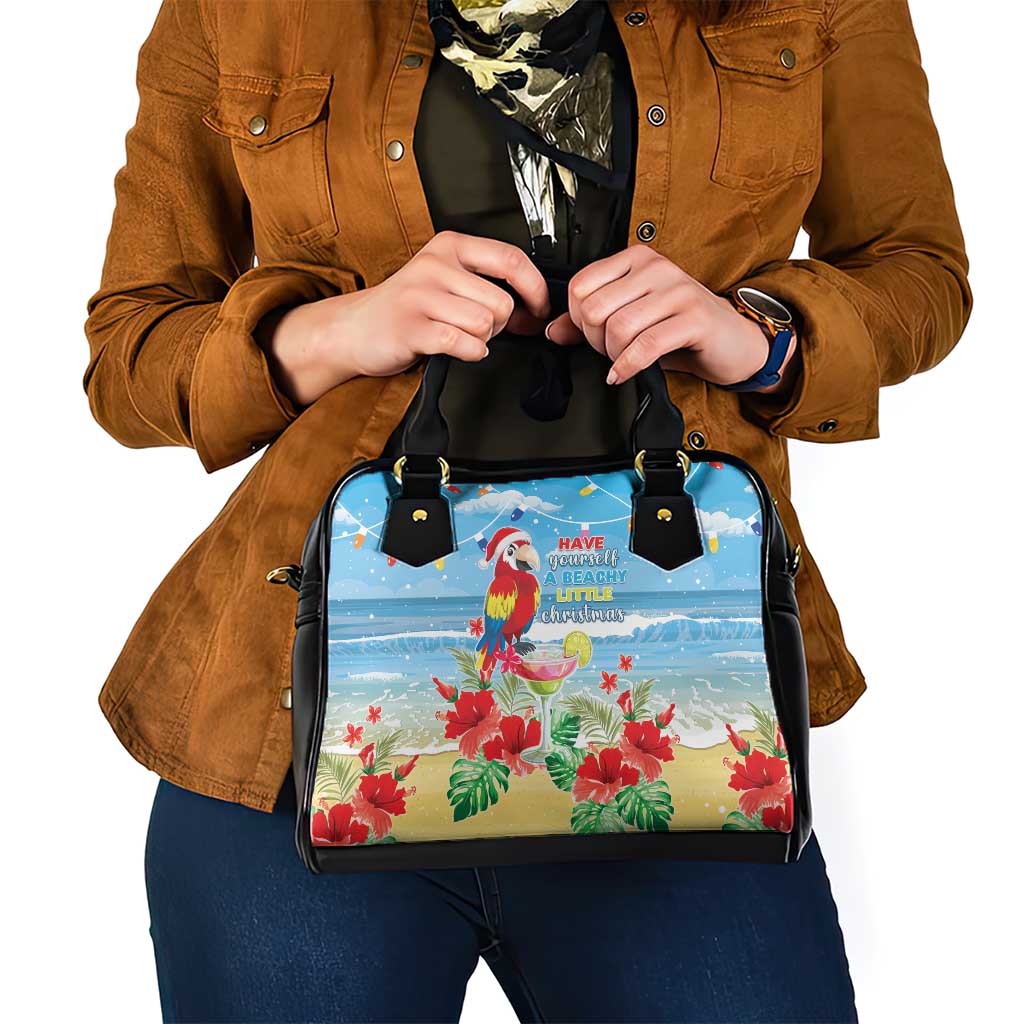 Hawaii Christmas Shoulder Handbag Funny Macaw Parrot Tropical Vibe