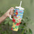 Hawaii Christmas Tumbler With Handle Funny Macaw Parrot Tropical Vibe