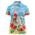 Hawaii Christmas Women Polo Shirt Funny Macaw Parrot Tropical Vibe