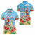 Hawaii Christmas Women Polo Shirt Funny Macaw Parrot Tropical Vibe