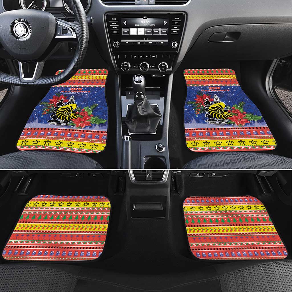 New Caledonia Christmas Car Mats Kanaky Poinsettia Joyeux Noel