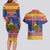 New Caledonia Christmas Couples Matching Long Sleeve Bodycon Dress and Hawaiian Shirt Kanaky Poinsettia Joyeux Noel