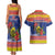 New Caledonia Christmas Couples Matching Tank Maxi Dress and Hawaiian Shirt Kanaky Poinsettia Joyeux Noel