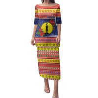 New Caledonia Christmas Family Matching Puletasi and Hawaiian Shirt Kanaky Poinsettia Joyeux Noel