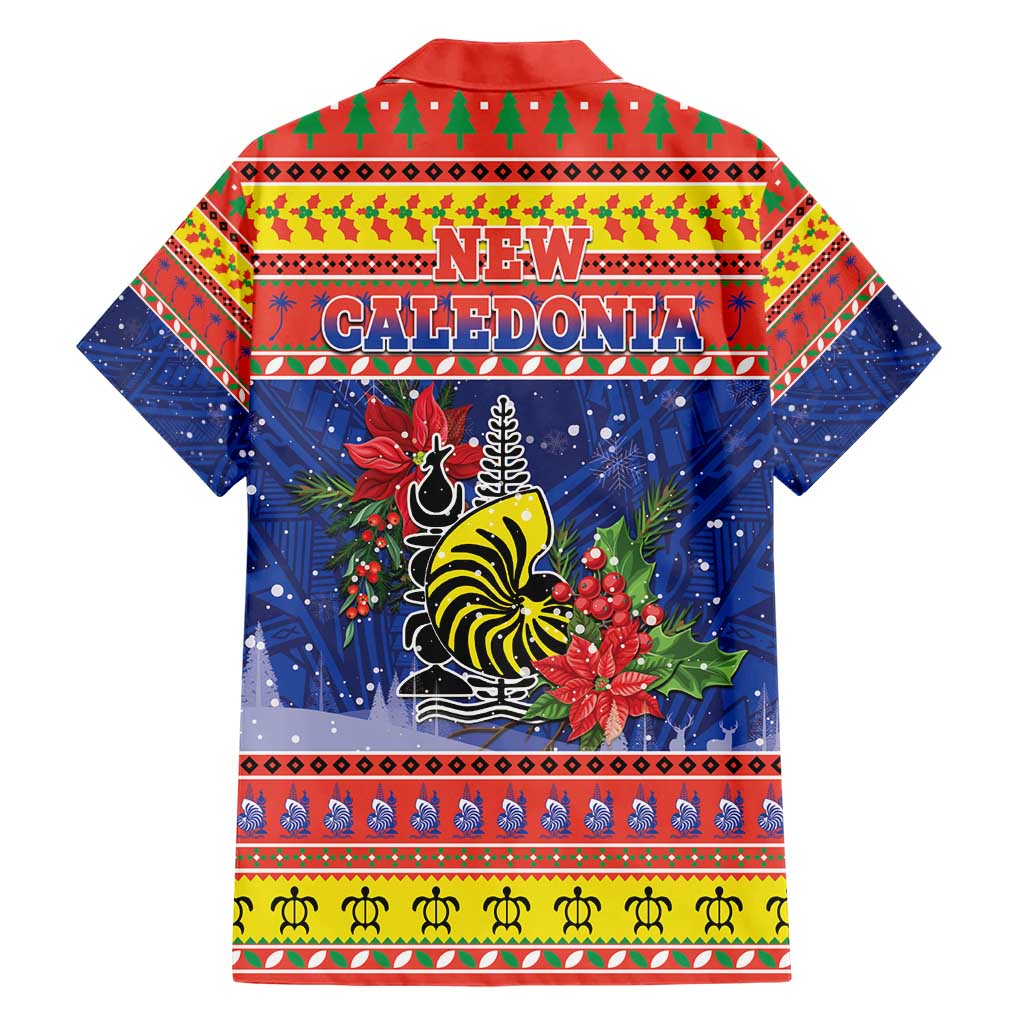 New Caledonia Christmas Hawaiian Shirt Kanaky Poinsettia Joyeux Noel