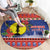 New Caledonia Christmas Round Carpet Kanaky Poinsettia Joyeux Noel