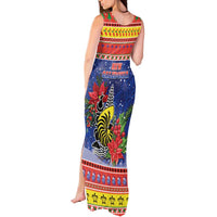 New Caledonia Christmas Tank Maxi Dress Kanaky Poinsettia Joyeux Noel