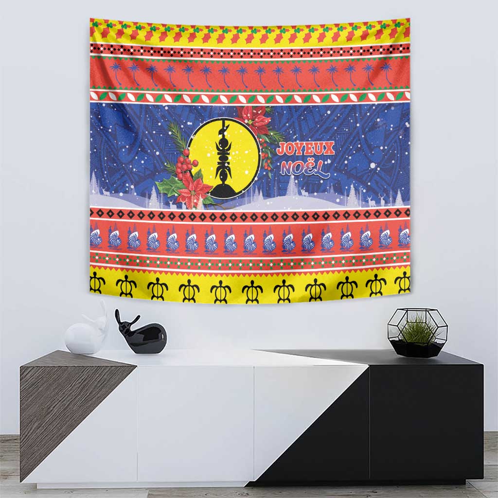 New Caledonia Christmas Tapestry Kanaky Poinsettia Joyeux Noel