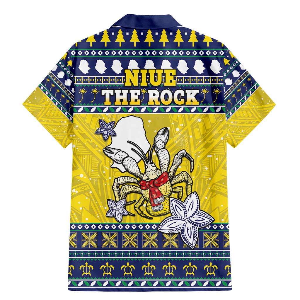 Niue The Rock Christmas Family Matching Mermaid Dress and Hawaiian Shirt Niuean Crab Monuina E Kilisimasi