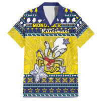 Niue The Rock Christmas Family Matching Off The Shoulder Long Sleeve Dress and Hawaiian Shirt Niuean Crab Monuina E Kilisimasi