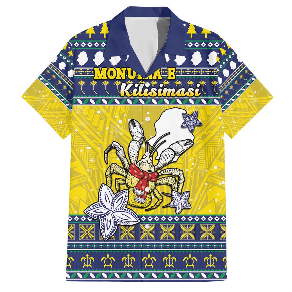 Niue The Rock Christmas Family Matching Puletasi and Hawaiian Shirt Niuean Crab Monuina E Kilisimasi