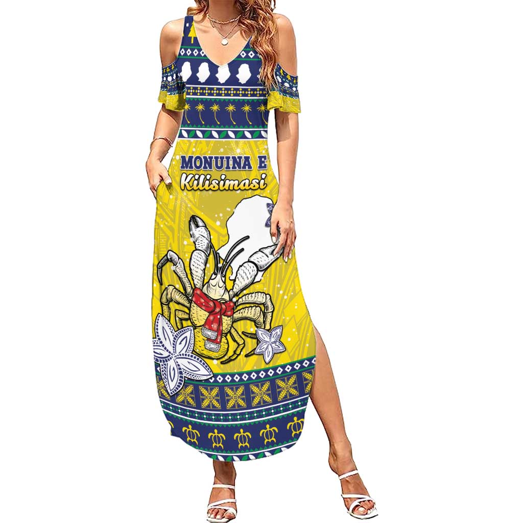 Niue The Rock Christmas Summer Maxi Dress Niuean Crab Monuina E Kilisimasi