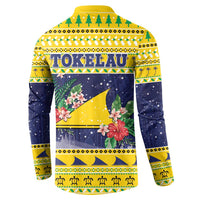 Tokelau Christmas Button Sweatshirt Tokelauan Badge Manuia Te Kilihimahi