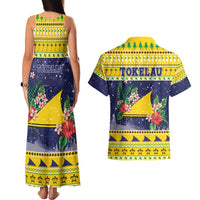 Tokelau Christmas Couples Matching Tank Maxi Dress and Hawaiian Shirt Tokelauan Badge Manuia Te Kilihimahi