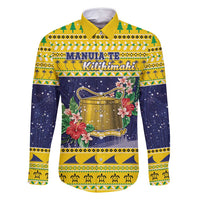 Tokelau Christmas Family Matching Long Sleeve Bodycon Dress and Hawaiian Shirt Tokelauan Badge Manuia Te Kilihimahi