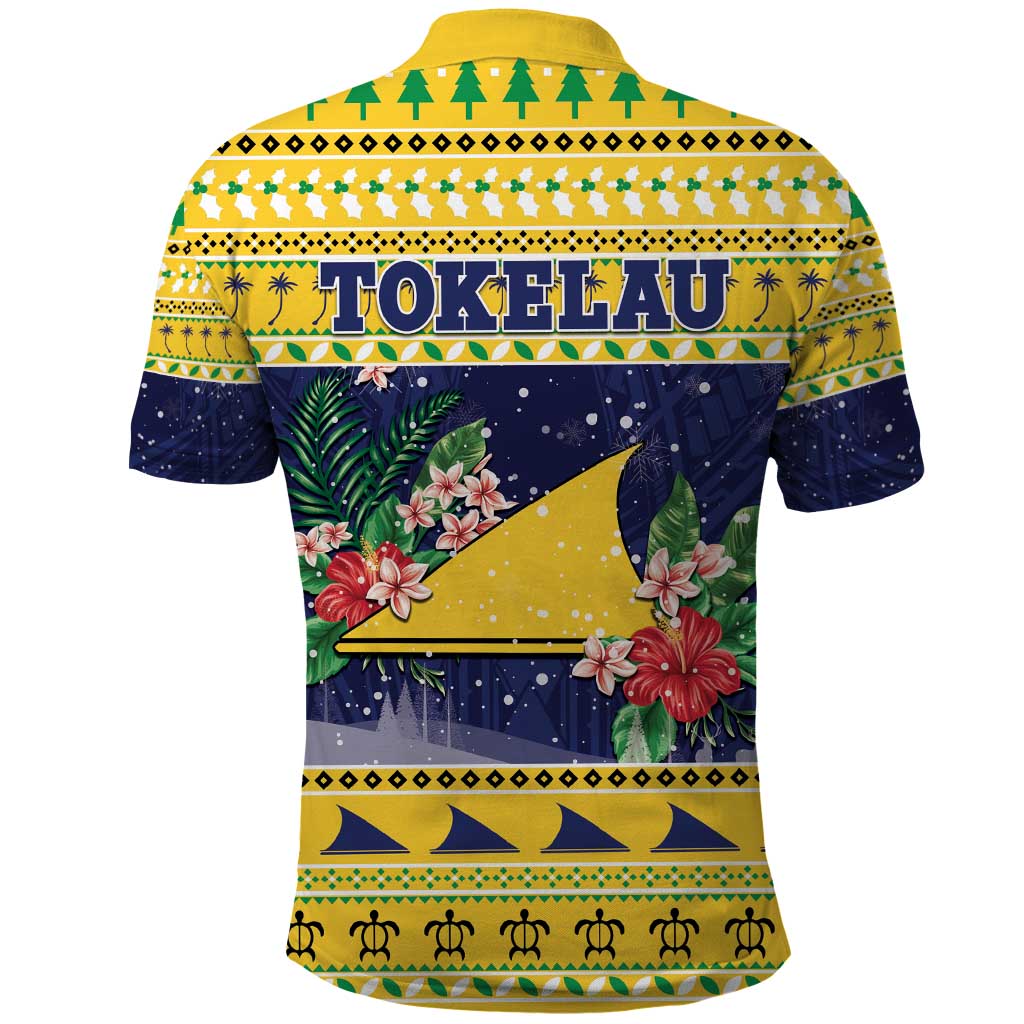 Tokelau Christmas Polo Shirt Tokelauan Badge Manuia Te Kilihimahi