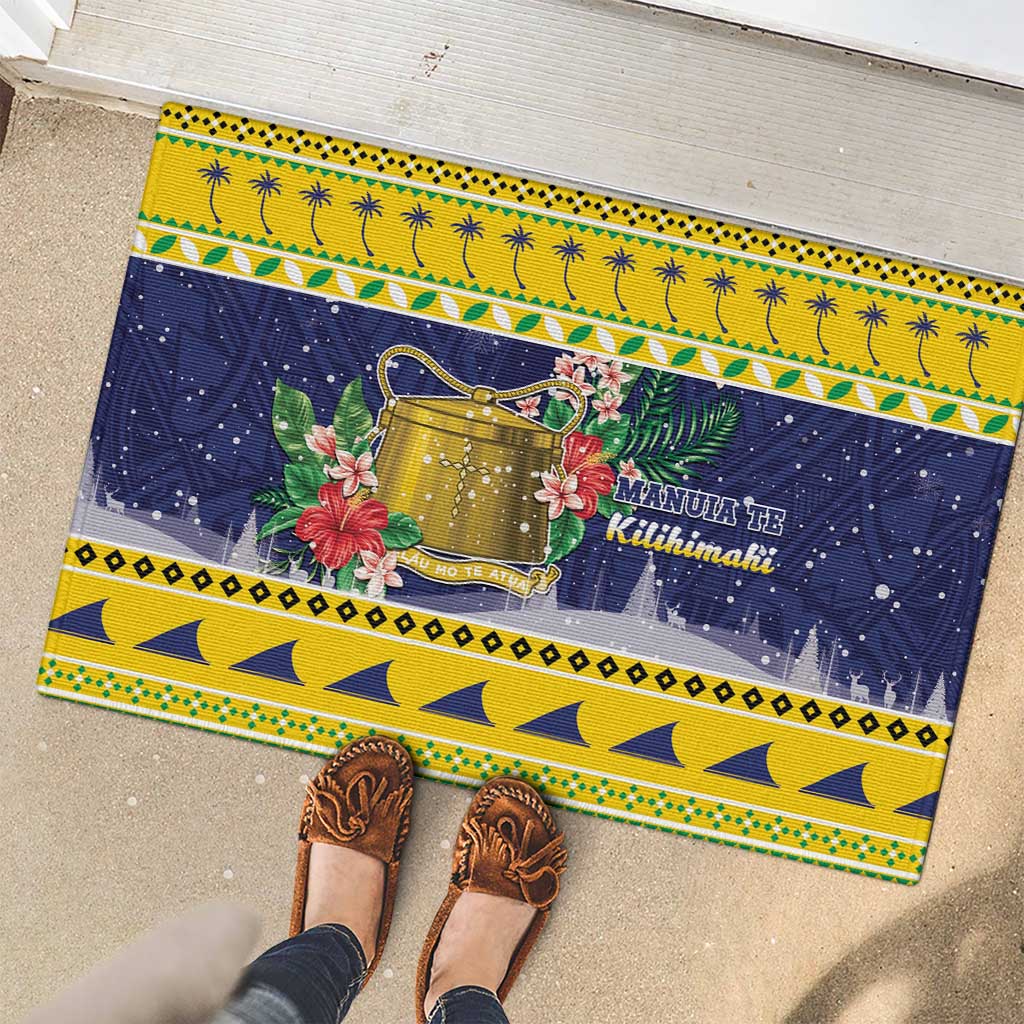 Tokelau Christmas Rubber Doormat Tokelauan Badge Manuia Te Kilihimahi