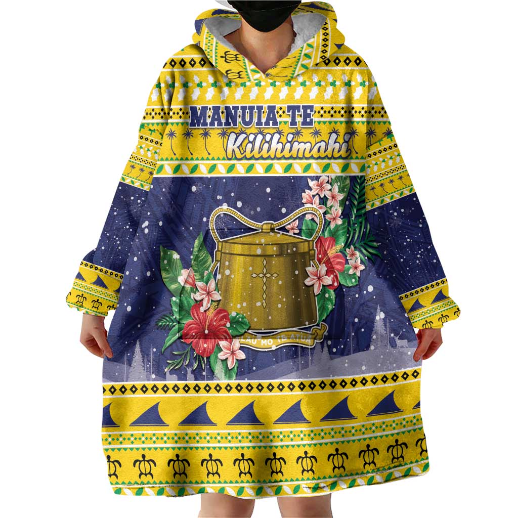 Tokelau Christmas Wearable Blanket Hoodie Tokelauan Badge Manuia Te Kilihimahi