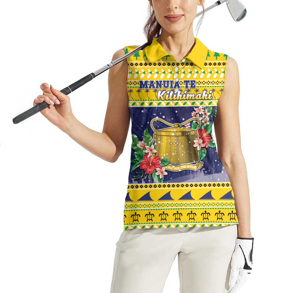 Tokelau Christmas Women Sleeveless Polo Shirt Tokelauan Badge Manuia Te Kilihimahi LT05 - Polynesian Pride