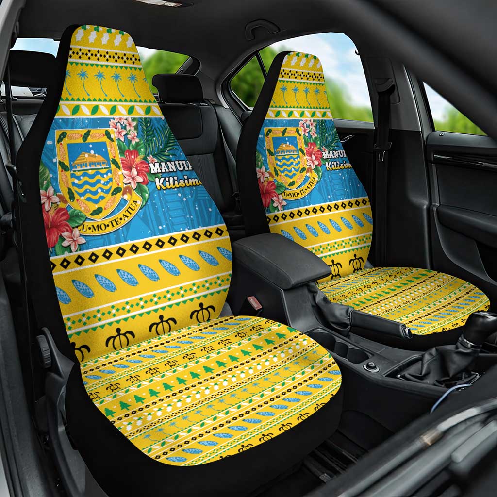 Tuvalu Christmas Car Seat Cover Coat Of Arms Manuia Te Kilisimasi