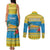 Tuvalu Christmas Couples Matching Tank Maxi Dress and Long Sleeve Button Shirt Coat Of Arms Manuia Te Kilisimasi