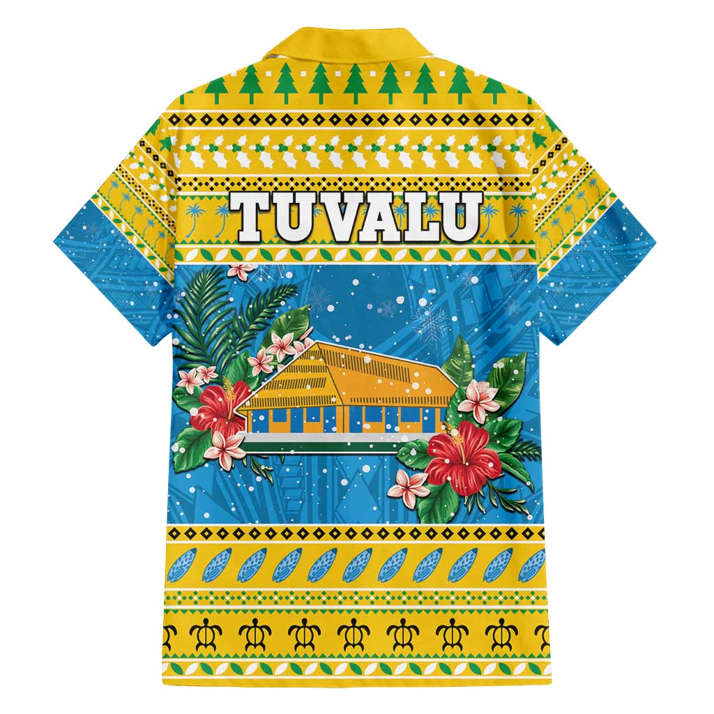 Tuvalu Christmas Family Matching Tank Maxi Dress and Hawaiian Shirt Coat Of Arms Manuia Te Kilisimasi