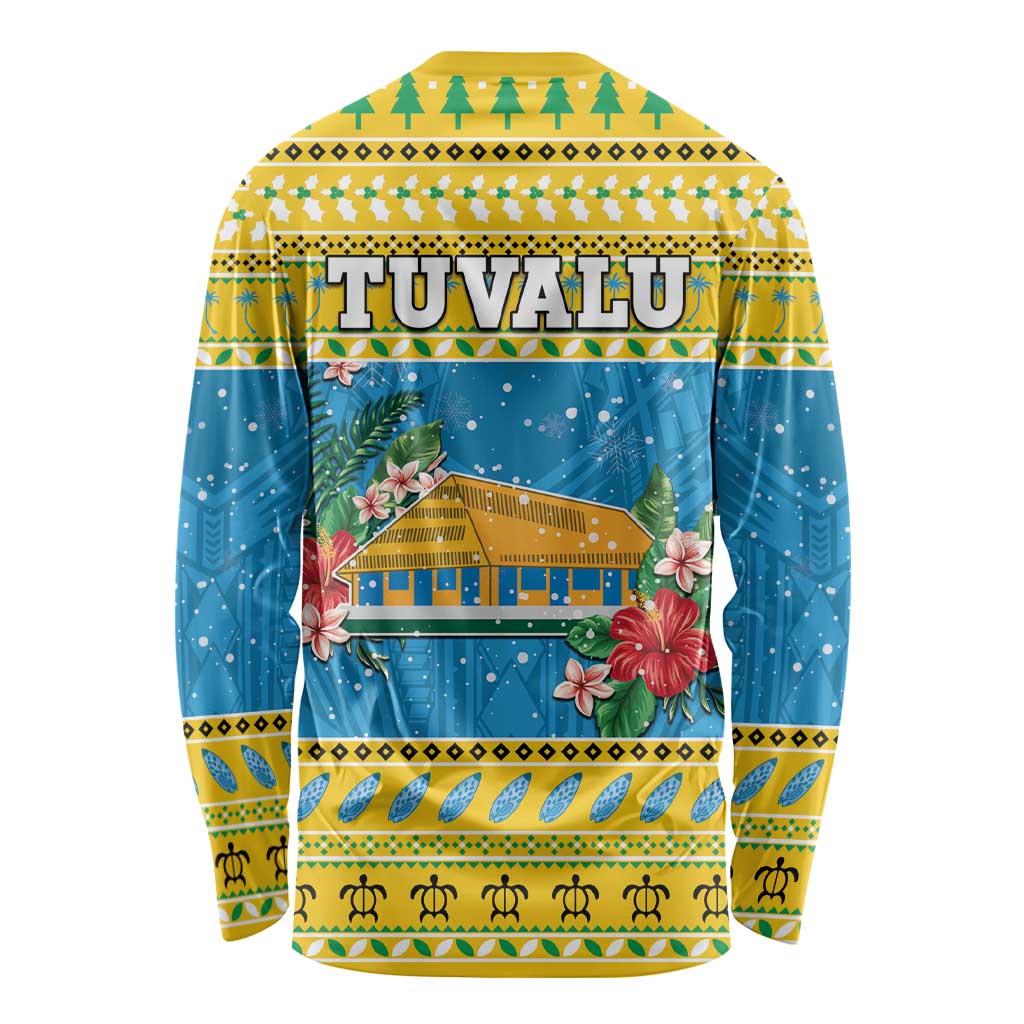 Tuvalu Christmas Long Sleeve Shirt Coat Of Arms Manuia Te Kilisimasi